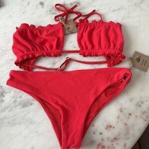 Toast Swim Red Bikini NWT